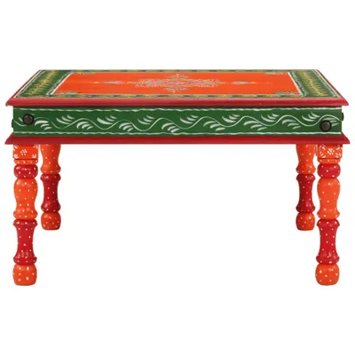Produktbild von vidaXL Couchtisch Orange Handbemalt Massivholz Mango