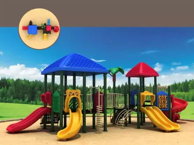 Obrázok produktu pre Hracia veža so šmykľavkami Šplhacia veža Plastové záhradné ihrisko