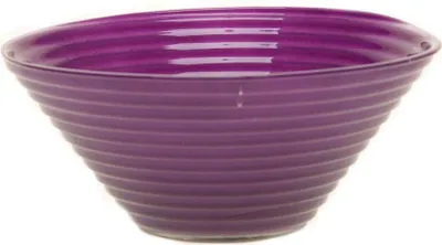 Produktbild von INNA-Glas Obst Schale SELMA aus Glas, mit Rillen, dunkellila, 8 cm, Ø 19 cm - Deko Glasschale