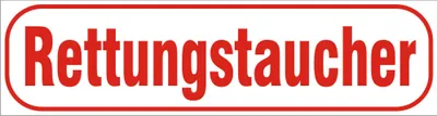 Produktbild von INDIGOS UG - Magnetschild "Rettungstaucher" 30 x 8 cm reflektierend - Magnetfolie für Auto / LKW / Truck / Baustelle / Firma