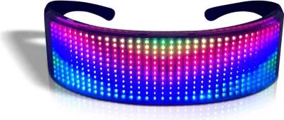 Obrázok produktu pre LED párty okuliare BT APP Control LED Light Up okuliare blikajúce svietiace svetelné okuliare USB dobíjateľné DIY animácie pre vianočné narodeniny párty nočný klub