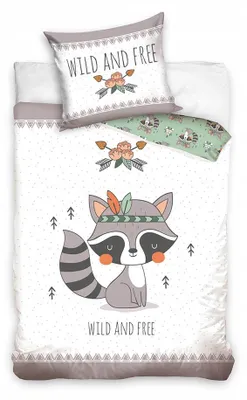 Produktbild von Carbotex Kinder Bettwäsche Waschbär Indianer 160x200