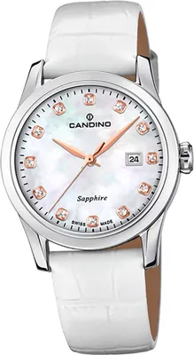 Produktbild von Candino Damen Uhr Analog Elegant Luxus Leder Armbanduhr Classic weiß D2UC4736/1