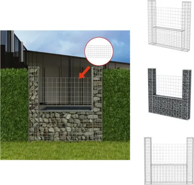 Produktbild von vidaXL Gabionenkorb U-Form Stahl 160×20×150 cm -  Zaunfelder