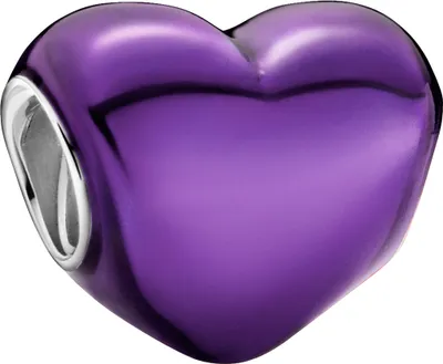 Productafbeelding van Pandora Colours bedel 799291C01, metallic paars hart, rood emaille, sterling zilver 925