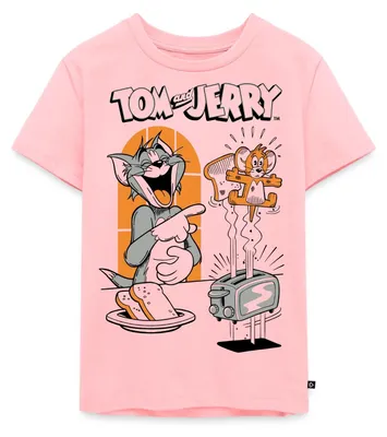 Produktbild von Spreadshirt Tom Und Jerry Mäusetoast Kinder Premium T-Shirt, 98/104 (2 Jahre), Rosa