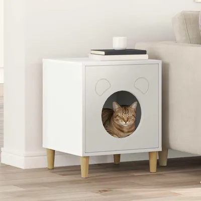 Produktbild von "Schlussverkauf" Katzenhaus moderne - Max. Gewicht: 60 kg - Weiß 42,5x40x53 cm Holzwerkstoff  C15710