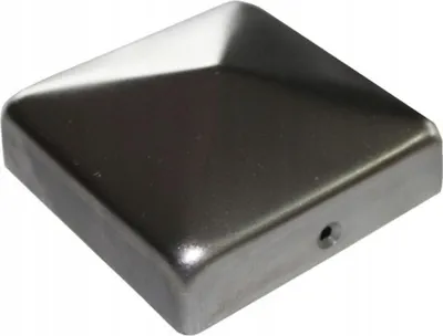 Produktbild von LogistSystem - Pfostenkappe quadratisch für Zaunpfosten 25x25 mm - Stahl - Pyramiden Form - Abdeckkappe für Holzpfosten - 1 Stück - Pfahl Pfosten - Schutzkappe - Schutzhaube - Pfostenabdeckung