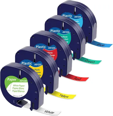 Produktbild von MarkField kompatibel mit Dymo Letratag Etikettenband 12mm x 4m