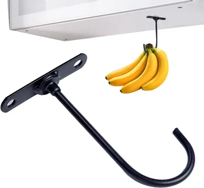 Produktbild von Bananenhalter unter dem Schrank – einfach zu bedienender Bananenhalter | Bananenhalter, Unterschrankhaken für Bananen oder andere Küchenutensilien, halten Bananenhalter (11,5 x 8 x 5,6 cm)