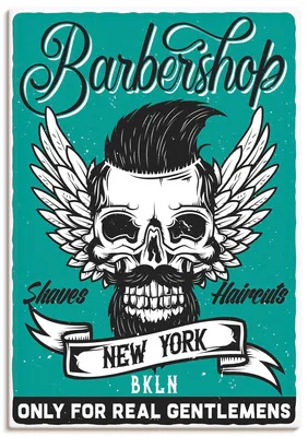Produktbild von ARTland Leinwandbild Barbershop Plakat Größe: 70x100 cm