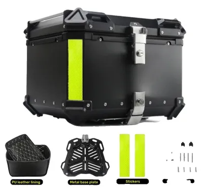 Produktbild von Motorrad Topcase, wasserdichtes Design, universelle Kompatibilität, schwarz-45L