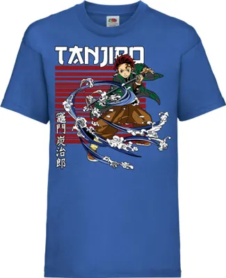 Produktbild von Kinder T-Shirt Demon Anime Slayer Tanjiro Kamado 02, 9-11 Jahr - 140 / Blau