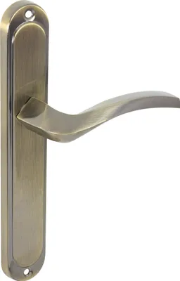 Produktbild von DOMINO Türgriff Blind Drückergarnitur | Langschildgarnitur | Türklinke für Zimmertür, Bürotür, Kellertür & Innentür | L-Form | Türbeschläge aus Aluminium | Bronze Türdrückergarnitur | ENIGMA M3
