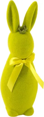 Produktbild von Werner Voß Dekorationsobjekt Hase mit Krone Grün beflockt (41cm)