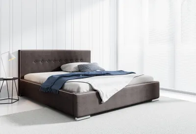 Produktbild von Bettrahmen Doppelbett Bett Ehebett Betten Polsterbett Schlafzimmer Grau