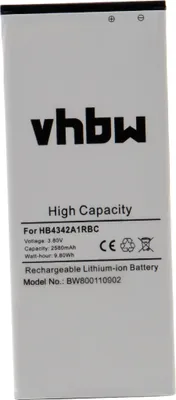 Produktbild von vhbw Akku Ersatz für HB4342A1RBC für Handy Smartphone Telefon (2580 mAh, 3,8 V, Li-Polymer)