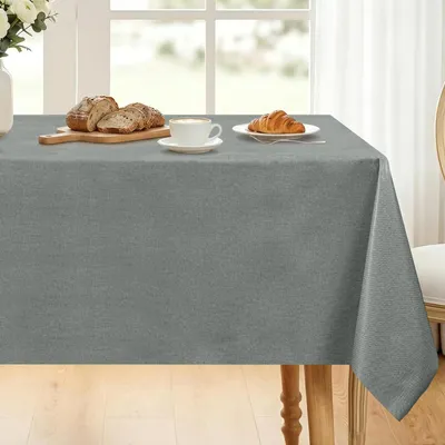 Produktbild von Tischdecke PVC 240x140 cm Grau Abwischbar Wasserdicht Rechteckig
