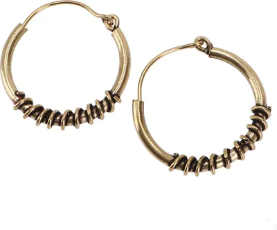 Produktbild von Tribalohrringe aus Messing, Ethnoohrringe, Goaschmuck, Messingcreolen - Gold, Gold-Farben, Ohrringe + Ohrstecker Modeschmuck