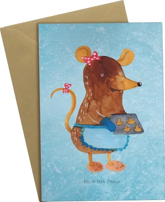 Produktbild von Mr. & Mrs. Panda neujahrskarte Maus Kekse - Eisblau - Geschenk, Weihnachtskekse, Plätzchen, hochzeitskarten, Winter, kommunionskarte, weihnachtskarten, Grußkarte