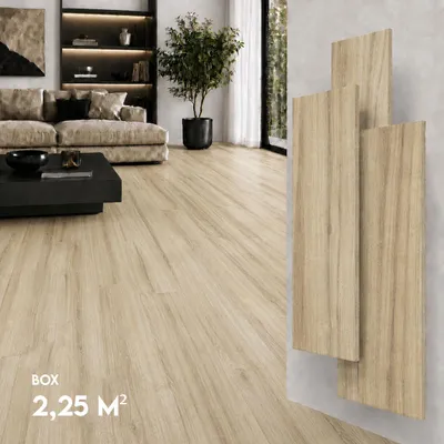 Produktbild von SPC Vinylboden 5mm Klick Vinyl wasserfest Holzoptik Bodenbelag mit Trittschalldämmung für Küche Bad Wohnzimmer