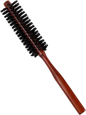Immagine prodotto di Spazzola rotonda per capelli con setole di cinghiale, diametro 3 cm, lunghezza 10,5 cm, ideale per capelli corti