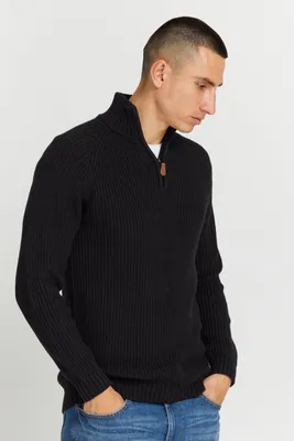 Produktbild von SOLID SDXenox Herren Strickpullover Troyer Grobstrick Pullover mit Stehkragen 100% Baumwolle Regular fit