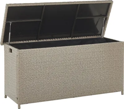 Obrázek produktu pro BELIANI Zahradní box béžový technorattan balkonový kufr na polštáře 126 x 46 cm