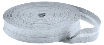 25m Schrägband Baumwolle Breite 20mm gefalzt, signalgrau