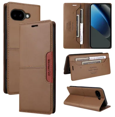 Produktbild von Handyhülle für Google Pixel 10A Hülle, Leder Flip Wallet Kartenfach Stand Schutzhülle Braun