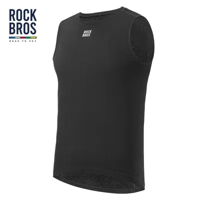 Image de ROCKBROS Road to Sky Sous-maillot respirant sans manches en Laine pour le cyclisme hivernal Noir Taille M