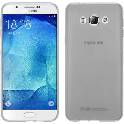 Produktbild von PhoneNatic Case kompatibel mit Samsung Galaxy A8 (2015) - weiß Silikon Hülle transparent + 2 Schutzfolien