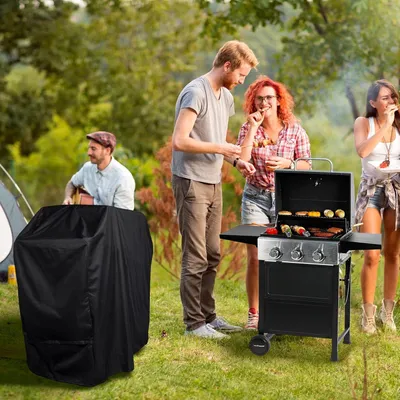 Produktbild von Grillabdeckung mit Aufbewahrungstasche - wasserdicht und reißfest - 1 Stück - schwarz - 105 x 49 x 102 cm