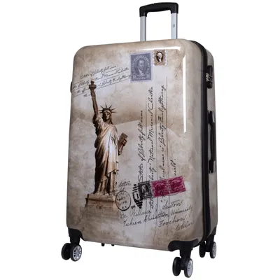 Produktbild von Hartschalen-Motivkoffer Großer Reisekoffer New York Freiheitsstatue 77 cm Motivkoffer Dehnfalte
