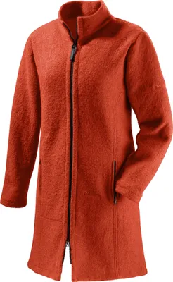 Produktbild von Damen Mu-Mara Kurzmantel aus gewalkter Merino-Schurwolle (450g/m²), Stehkragen, terra, XS