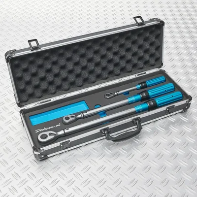 Produktbild von Drehmomentschlüssel-Set 3-teilig im Koffer - 5-220 Nm - 1/4", 3/8" und 1/2" Antrieb