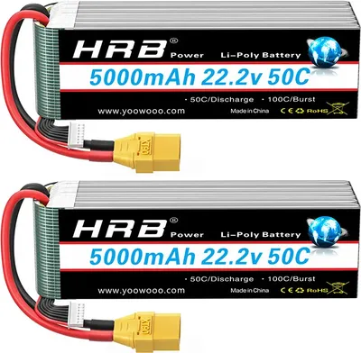 Obrázek produktu pro 6S Lipo baterie, kapacita 5000mAh, napětí 22,2V, 6s 5000mah XT90 2 kusy