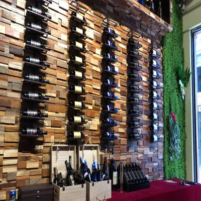 Produktbild von 5x Weinregal aus Metall Flaschenhalter Flaschenregal Aufbewahrungsregal für 10 Flaschen Wandregal Hängeregal Schwarz