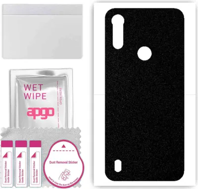 Produktbild von apgo Rückseite Schutzfolie, Skin, kompatibel mit Motorola Moto E6s (2020), Hinten Displayschutzfolie aus Vinylfolie, kratzfest, einfache Montage - Mattschwarz
