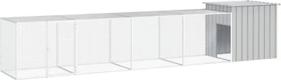 Produktbild von The Living Store Hühnerkäfig Grau 500x91x100 cm Verzinkter Stahl
