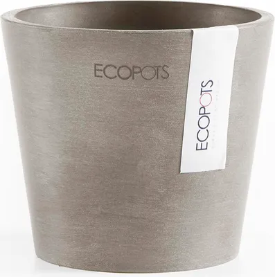 Produktbild von Blumentopf Ecopots Amsterdam Mini Kunststoff Ø 10,5 cm H 9,2 cm taupe