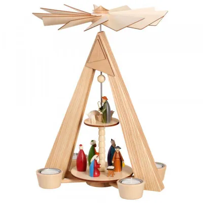 Produktbild von Tischpyramide Christi Geburt bunt 2-stöckig  BxHxT 27x38x22cm NEU