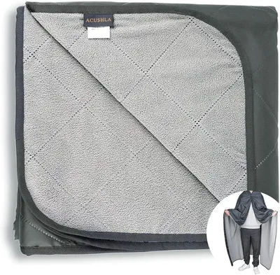 Productafbeelding van ACUSHLA Buitendeken 200x145 cm, waterdichte campingdeken/poncho, grijs