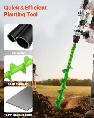 Obrázok produktu pre SucceBuy zemný vrták pre vŕtacie stroje, Ø 80x790 mm, vhodný pre vrtáky s vnútorným priemerom 20 mm, zemný vrták, stĺpikový vrták, vŕtacie nástavce pre záhradníctvo a stavbu plotov