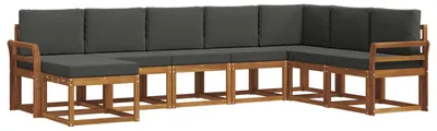 Produktbild von vidaXL Outdoor-Sofagarnitur mit Kissen 8 pcs Natur und Anthrazit