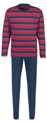 Produktbild von H.I.S. Pyjama 2 -teilig rot-navy-gestreift, navy Größe 48/50