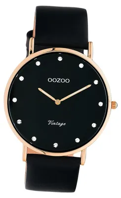 Produktbild von Oozoo Uniuhr Vintage Series C20249 schwarz Lederarmband Quarz Analoguhr D3UOC20249