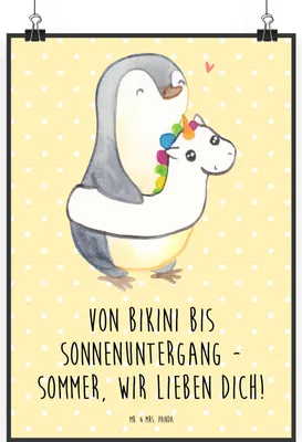 Produktbild von Mr. & Mrs. Panda Bild Sommer Meer Strand DIN A2 - Gelb Pastell - Geschenk, Inspiration, wanddeko, Kunstdruck, drucke, Motive, Strandurlaub, Emotionen, Sommerfreude, Küste
