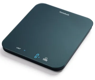 Küchenwaage digital 15 kg 1 g Genauigkeit LED Glas blau