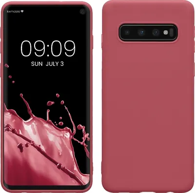 Produktbild von kwmobile Hülle für Samsung Galaxy S10 TPU Case - Handyhülle unterstützt kabelloses Laden, flexible Schutzhülle, gummiertes Cover in Dark Rose